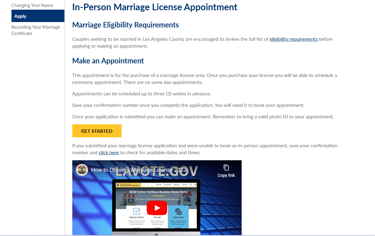 How Do I Get A Marriage License In Los Angeles